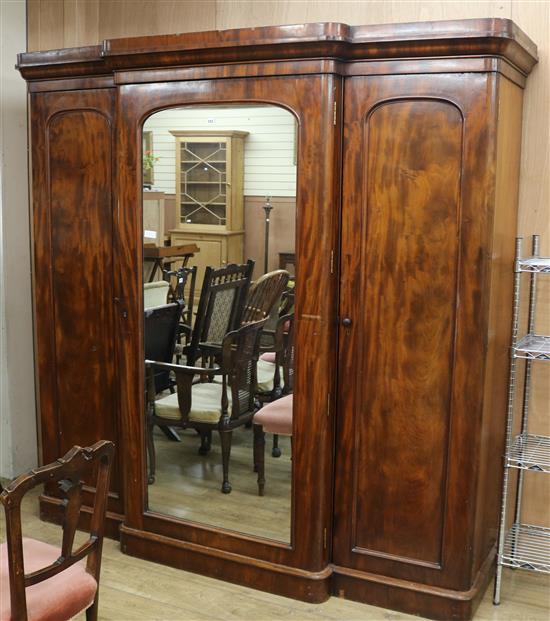 A Victorian mahogany wardrobe W.210cm